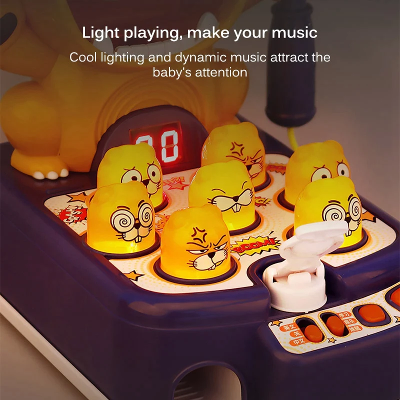 

Kid Play Hit Hammering Game Toy with Lights Music Multifunctional Children Educational Interactive Whac-A-Mole Toy
