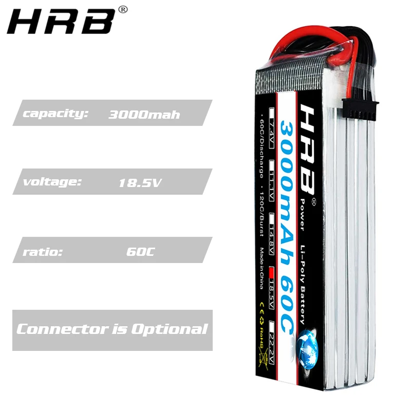 hrb 5s 185 v lipo батарея 3000mah xt60 t deans ec5 xt90 xt90 s женский rc fpv