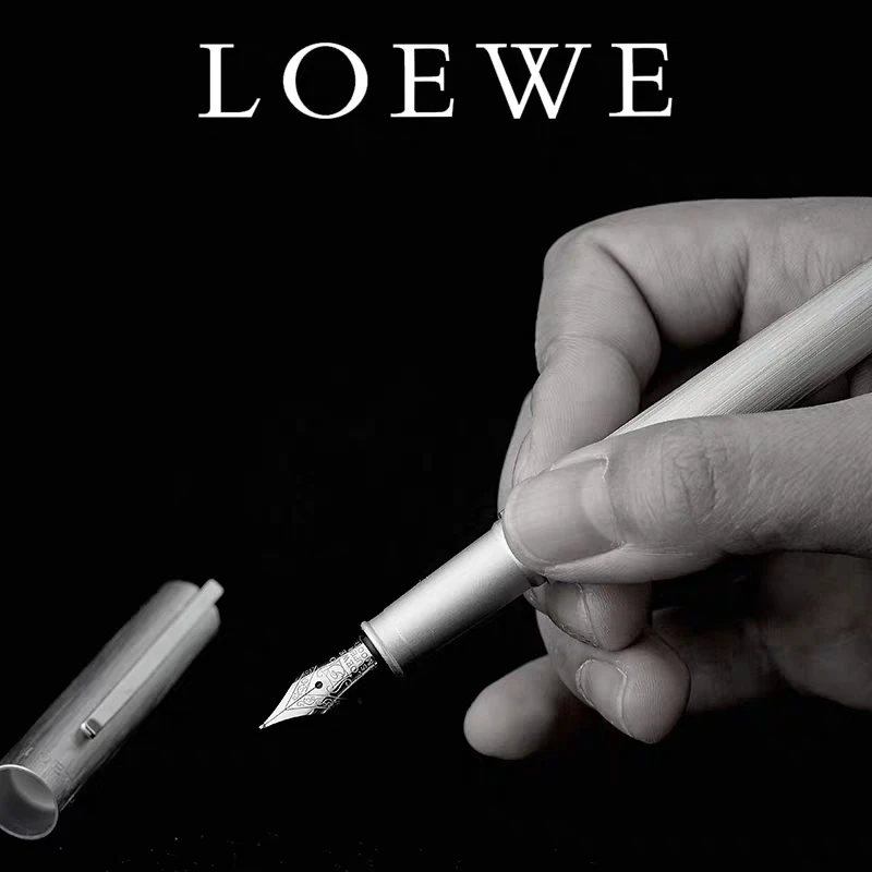 LE Gray Aluminum Fountain Pen Ink Pen With F Nib Converter Pen Office school supplies penna stilografica