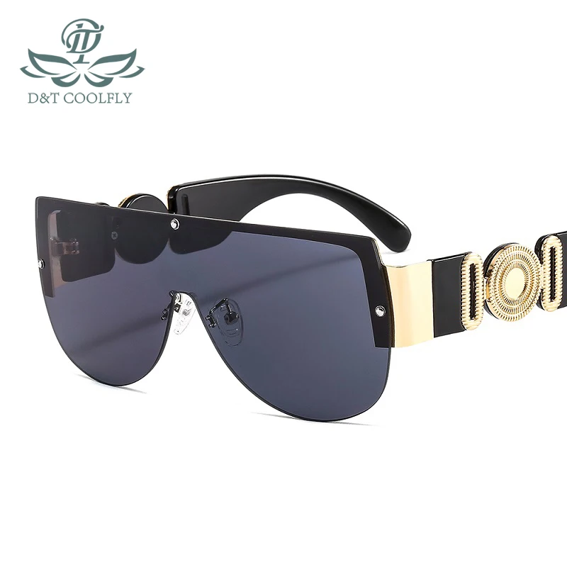

2021 New Fashion Shield Sunglasses Women Men Green Leopard Luxury Gradients Lens Metal Frame Oval Brand Designer Goggle UV400