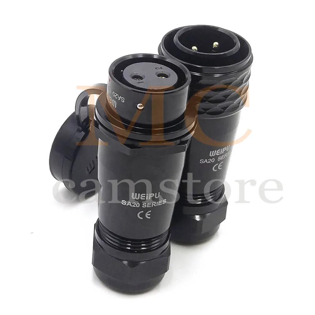 WEIPU SA20 2-контактный авиационный разъем металлический резьбовой M20 Стыковочная