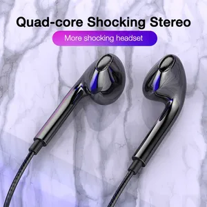 3 5mm wired headphones with bass earbuds stereo earphone music sport gaming headset with mic for xiaomi iphone 11 earphones free global shipping