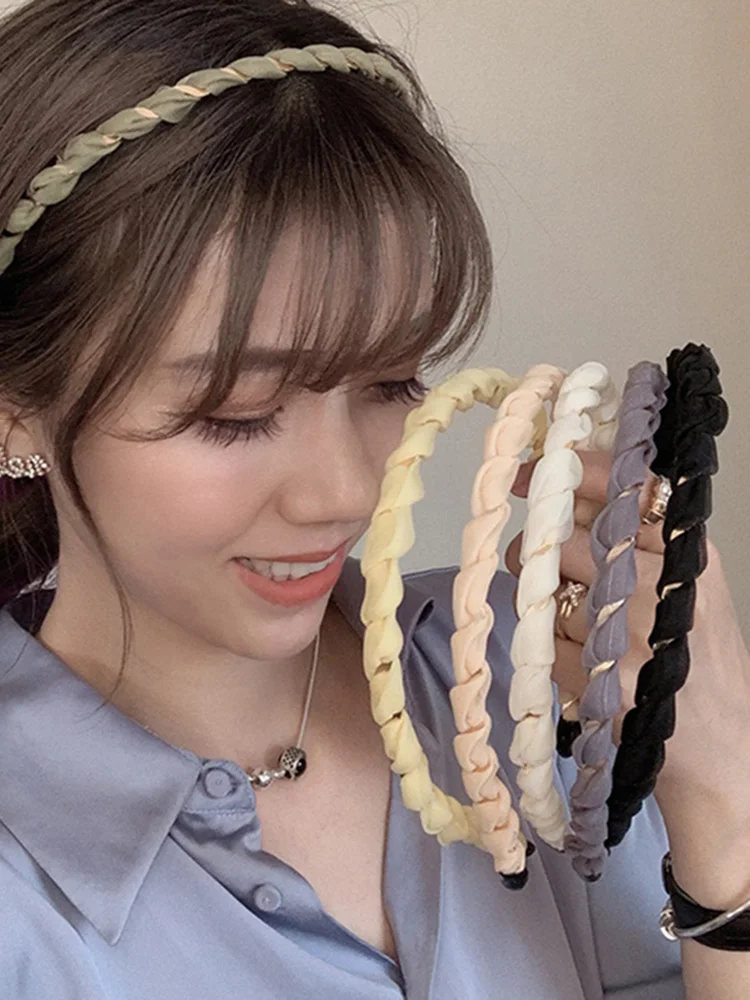 

New Weaving Shape Headband Winding Cross Organza Hairband for Women Fashion Simple Hair Hoop Hair Accessories Spring and summer
