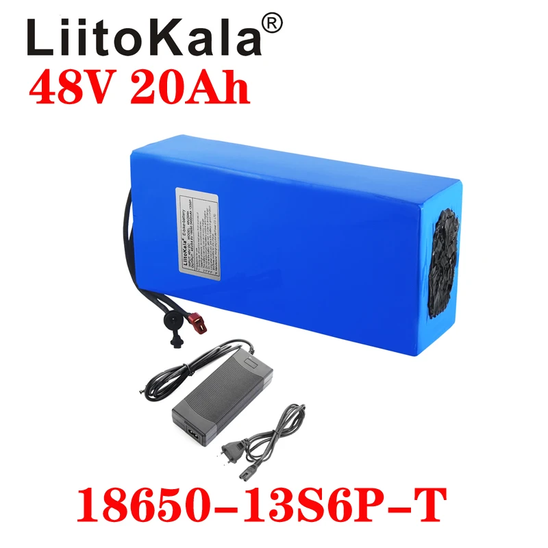 Bateria de Lítio Construída em 20a Liitokala Bicicleta Elétrica Bms 48v 20ah 13s6p 1000w