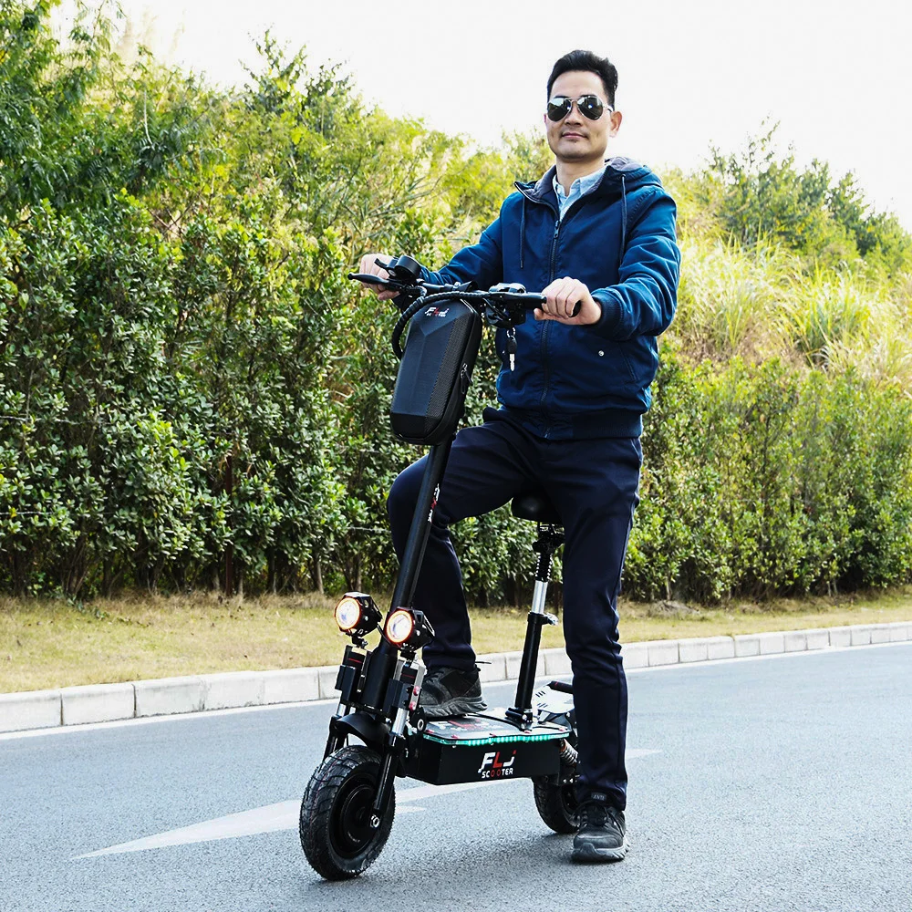Двухмоторный электрический скутер FLJ E1 10 дюймов 52 в 2400 Вт с 2 мощными двигателями -