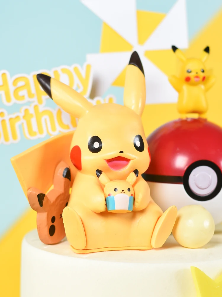 Anime Yellow Animals Cute Model Cake Topper Figure Toys Pvc Elves Ball For Children Collectibles Birthday Party Decoration | Дом и сад