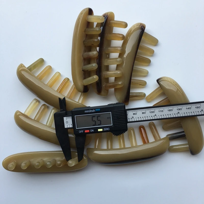 Расческа для кожи головы натуральный рог ширина зубов массажный Меридиан