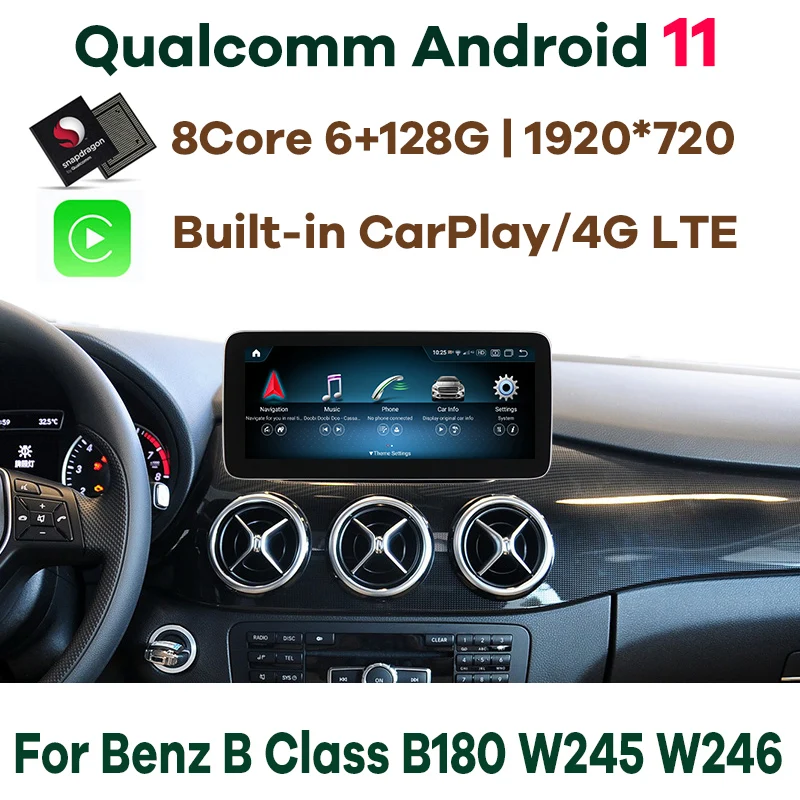 

Android 11 Qualcomm 6G 128G Car Multimedia Player GPS Stereo Radio Video for Mercedes Benz B Class B180 W245 W246 CarPlay Audio