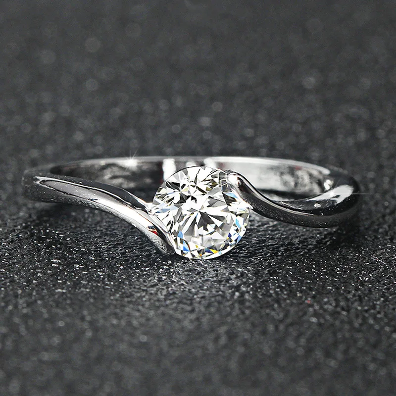 925 Anillos серебряные Простые Модные кольца со стразами для женщин Сияющие AAA