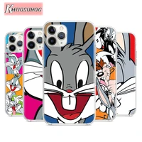 cute cartoon bunny for apple iphone 12pro max mini 11pro xs max x xr 6s 6 7 8 plus 5s se2020 transparent phone case
