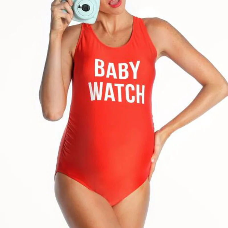 Sexy Maternity Swimsuit Bathing Suit Summer Pregnant swimwear Plus Size Swimwear Striped Print One Piece Bikini Beach