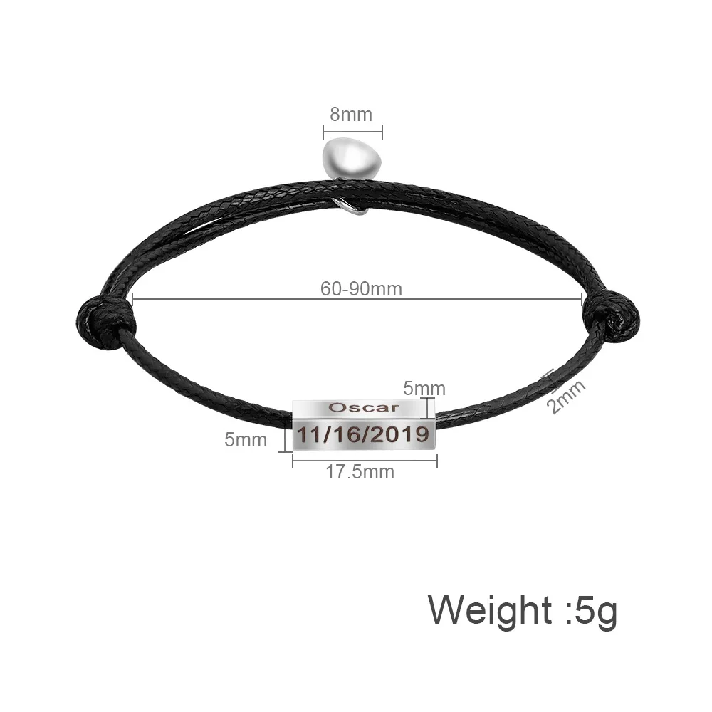 

2021 New Red and Black Braided Rope Bracelet for Men and Women Couples A Pair of Birthday Gifts Commemorative Love Love