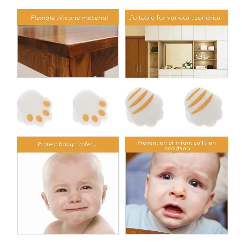 

4 Pcs Self-adhesive Practical Anticollision Edge Covers Edge Bumpers for Home Shop