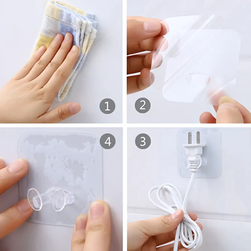 

Hot Sale 1pc Wall Storage Hook Power Plug Socket Holder Wall Adhesive Hanger Home Office Storage Decor Finishing Plug Holder