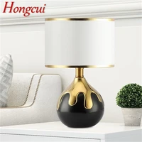 hongcui ceramic table lamps desk lights luxury modern fabric for home office creative bedroom hotel