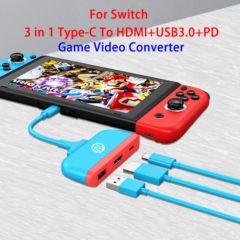 

3 в 1, адаптер для быстрой зарядки USB Type-C и HDMI 2,0
