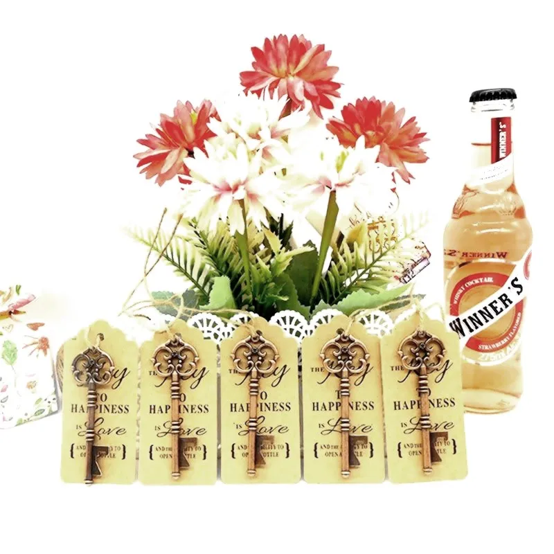 20/50 комплектов ретро открывалка для бутылок + бирки кольцо вина брелок свадебные