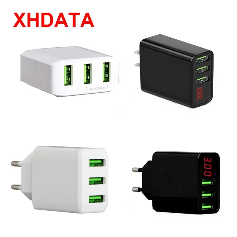 XHDATA XHD3.0 3-USB интерфейсы выход дизайн мобильного телефона адаптер 5V быстрая интеллектуальная зарядка(американский стандарт