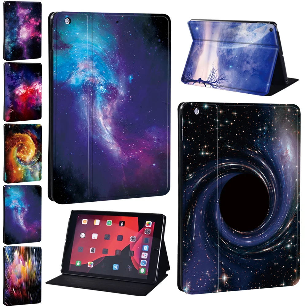 

Tablet Case for Apple IPad 5/6/7/8th / Mini 1/2/3/4/5 /ipad 2/3/4 PU Leather Printing Pattern Star Space Series Protective Cover