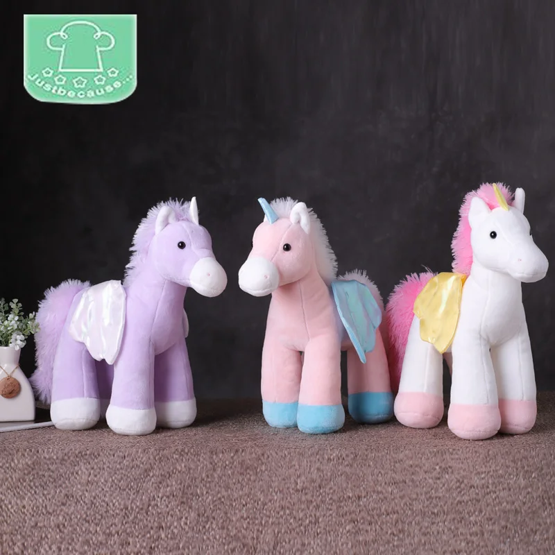 Мягкая игрушка-Зверюшка для детей летающая лошадь единорог 33 см