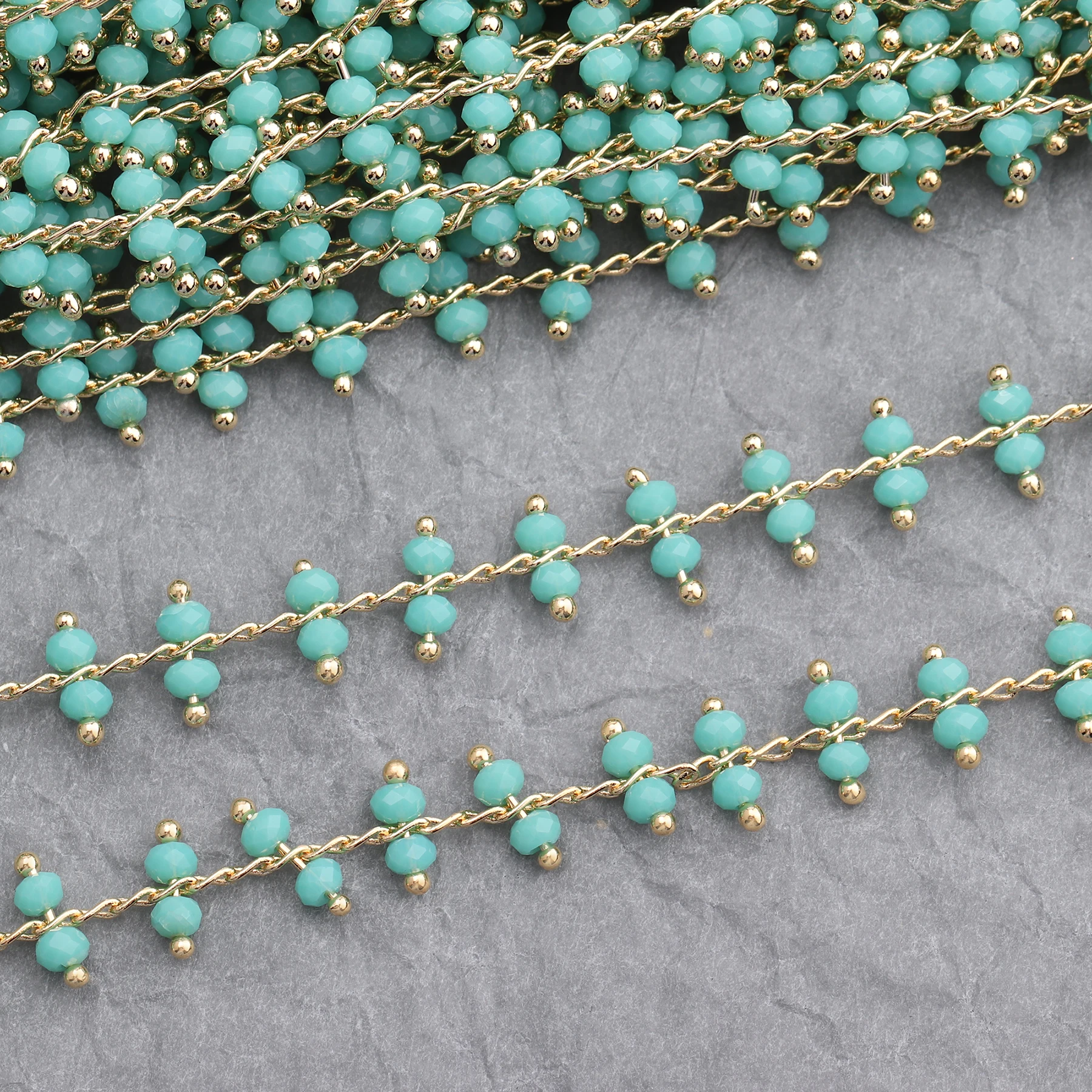 assoonas C49 18K gold bead chain jewelry accessories findings hand made charm making diy earrings pendant 1m/lot | Украшения и