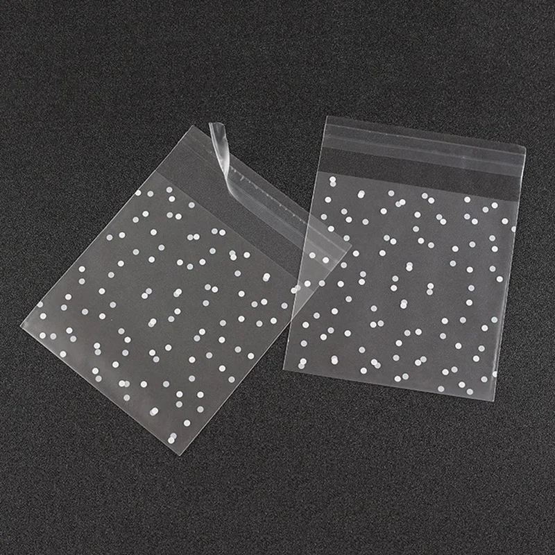 100pcs прозрачная сумка для печенья упаковочные пакеты Самоклеющийся упаковка