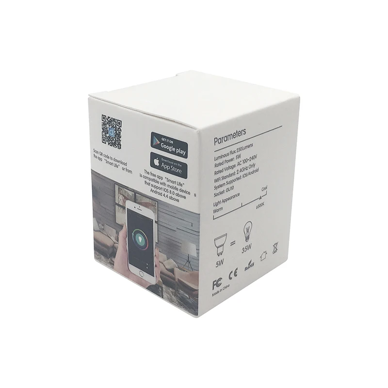 GU10 RGBW Wi-Fi умная лампа дистанционное управление Wi-Fi переключатель света Led Изменение цвета лампа для IOS Android работа с Alexa google Home