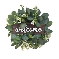 american simulation garland plastic door decoration wooden sign small eucalyptus leaf eucalyptus garland home party decoration