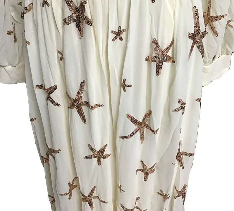 Платье женское длинное с блестками Элегантная туника высоким воротом и разрезом