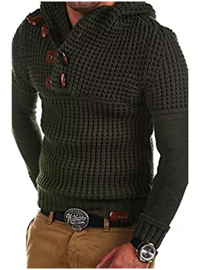 Мужской трикотажный свитер ZOGAA повседневный однотонный облегающий пуловер с