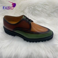 french cowhide mens shoes imported foaming outsole leather mens shoes bruti style mens shoes
