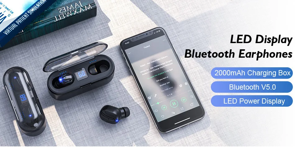 Беспроводные наушники TWS Bluetooth 5,0 наушники светодиодный дисплей 8D стерео звук беспроводные Bluetooth наушники гарнитура для iPhone Xiaomi