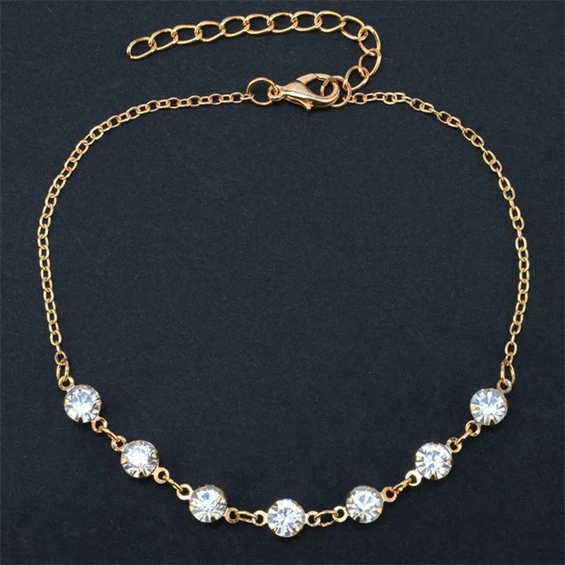 ZG Female Foot Bracelet Bride Anklet Flash Jewelry For Women Ankle Leg Chain Charm Summer | Украшения и аксессуары