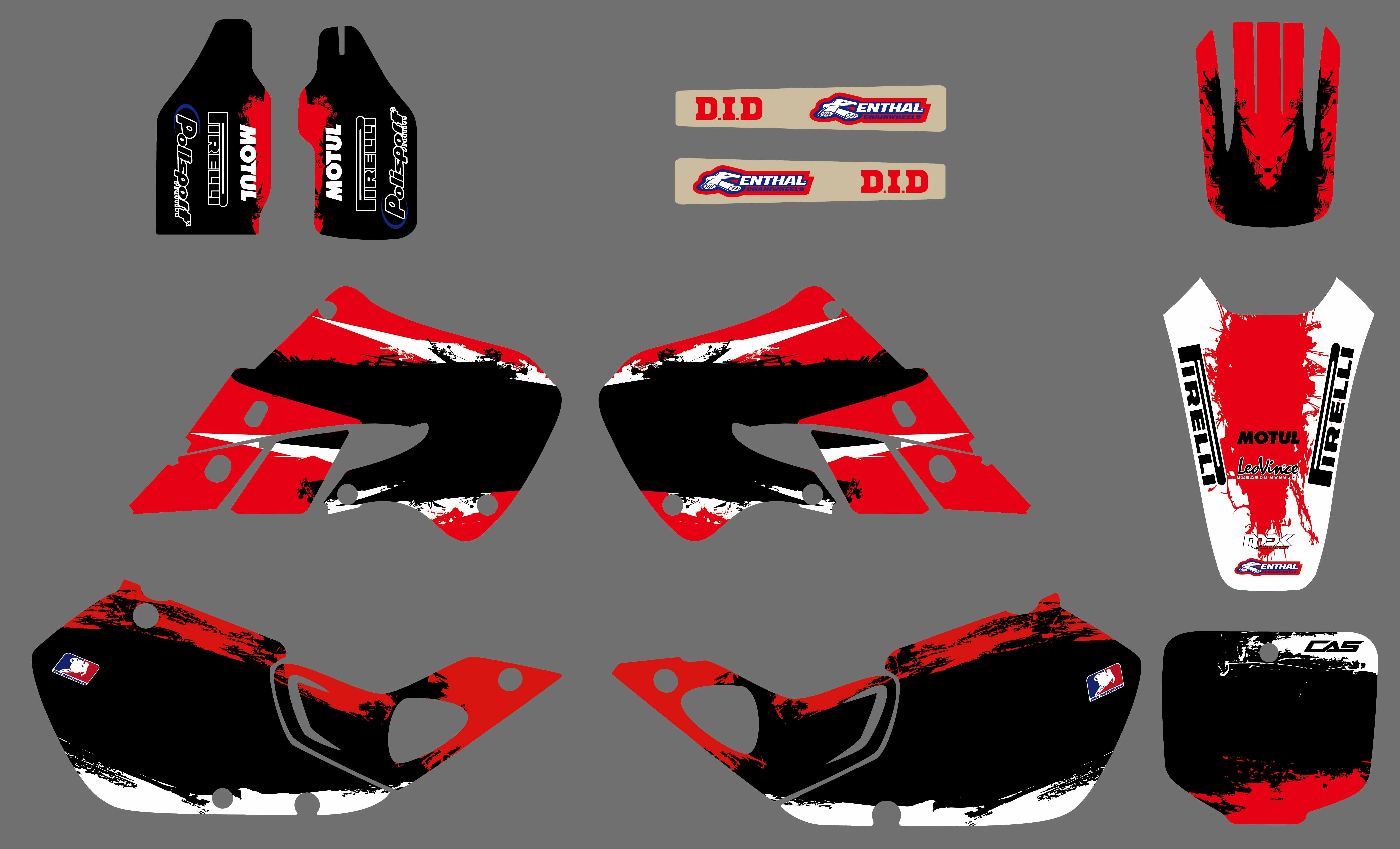 0514 новый стиль красный и белый команда наклейки графика фоны для Honda CR125 1998 1999 CR250