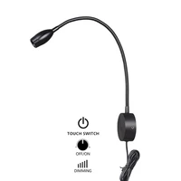 tokili plug in led wall lamp surface mounted touch dimmable headboard reading light adjustable firm aluminium hose focused lens
