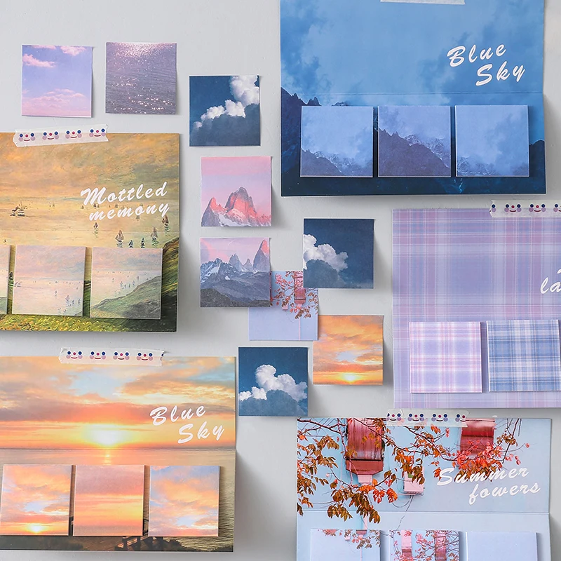 

Стикеры для заметок многоразового использования с изображением пейзажа