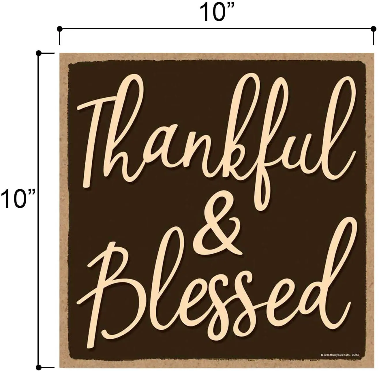 

Thankful and Blessed - 10 x 10 inch Hanging Signs, Wall Art, Decorative Wood Sign, Thanksgiving Decorations