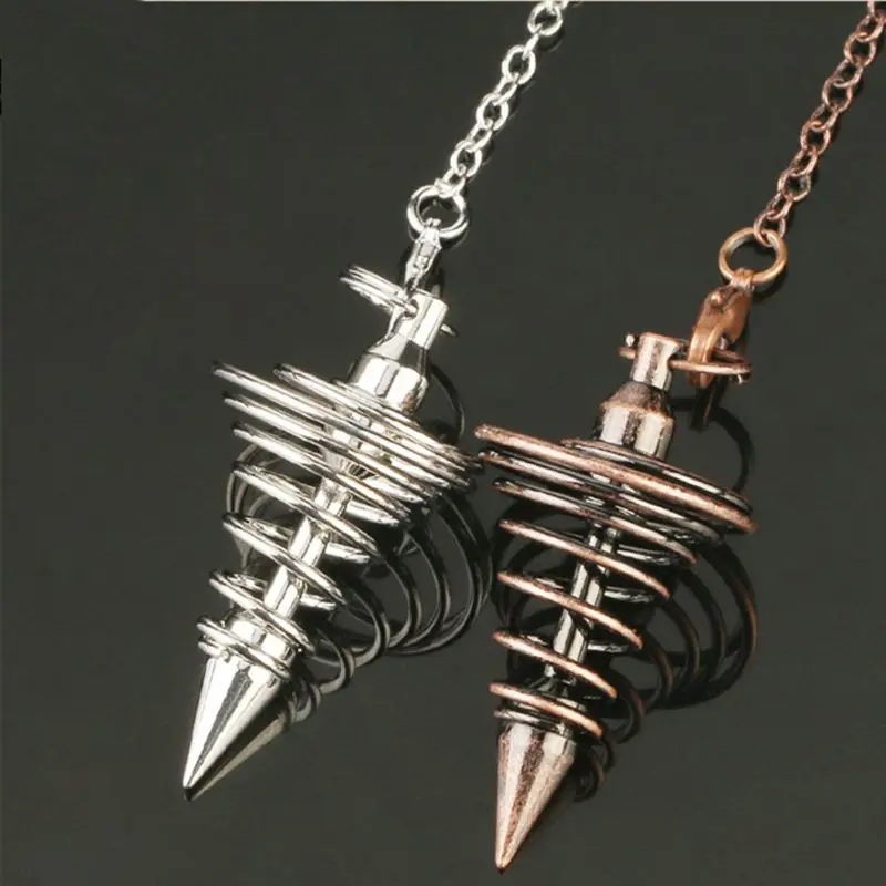 Металлический маятник Dowsing гадания Dower Reiki Исцеление Маятник цепь спиральная