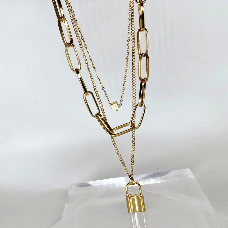 Популярное женское ожерелье TOTASALLY в стиле панк с золотым слоем цепочка на
