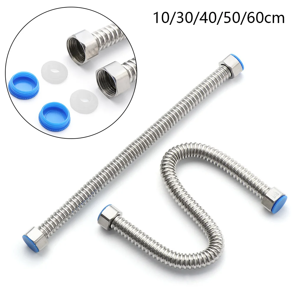 

G1/2" Stainless Steel Corrugated Pipe Supply Hose Home Thickened Extendable Durable Water Heater Connector Plumbing Hose Tube