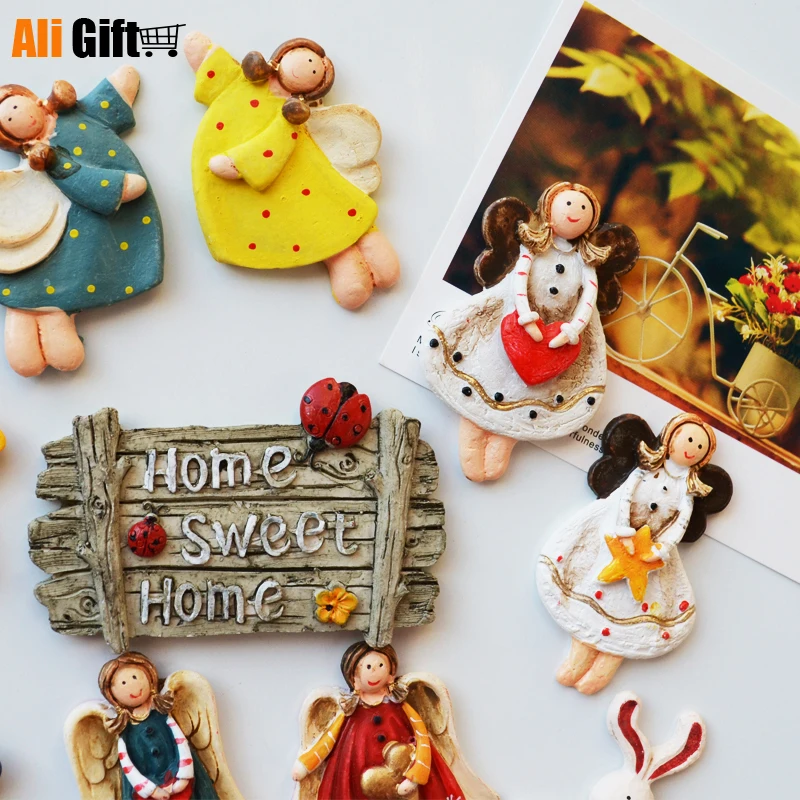 Магнитные 3D наклейки на холодильник цветы ангел кролик животные котенок для дома