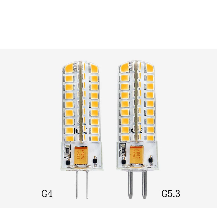 Светодиодный ная лампа G4 G5.3 GY6.35 72SMD 2835 светодиодная лампа-кукуруза AC/DC12V
