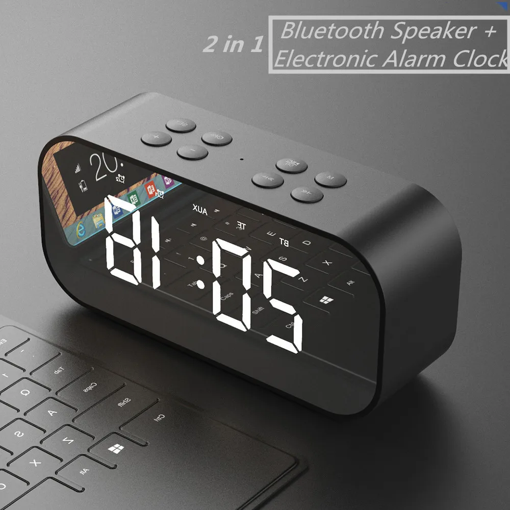 Электронный будильник в стиле ретро деревянный 5 0 Bluetooth-динамик FM-радио