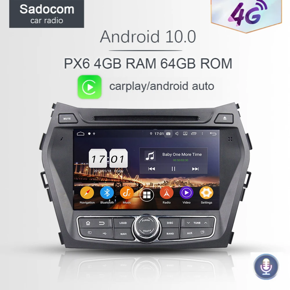 8 &quot720P DSP PX6 2 din Android 10 0 8Core 4G RAM автомобильный DVD плеер GPS RDS Авторадио для Hyundai IX45 Santa Fe