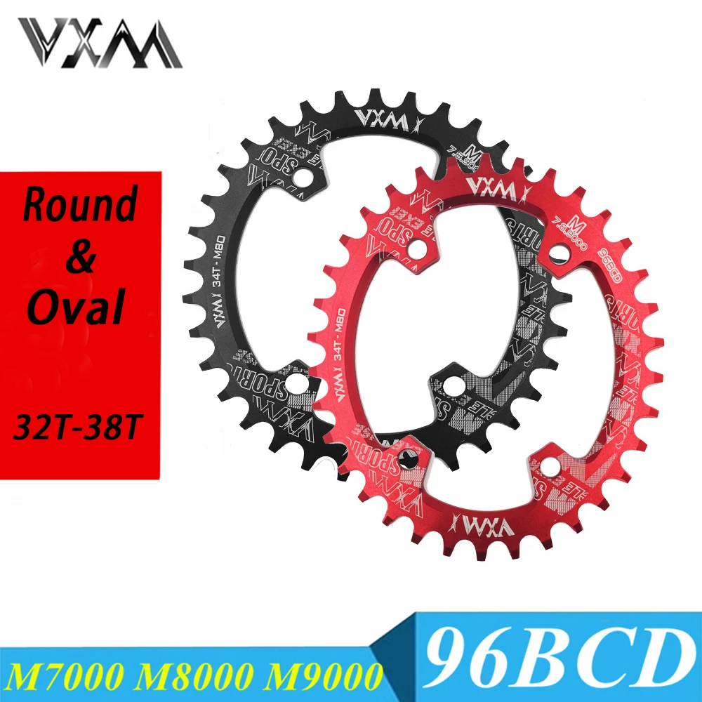 

VXM Round Oval 96BCD Chainring MTB Mountain BCD 96 bike 30T 32T 34T 36T 38T crankset Tooth plate Parts for M7000 M8000 M9000