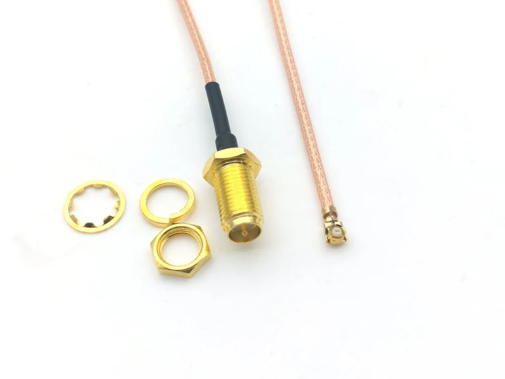 

50 шт. Новый IPX U.FL объектив RP-SMA угловой штыревой соединитель переборки IPEX PCI кабель RG178