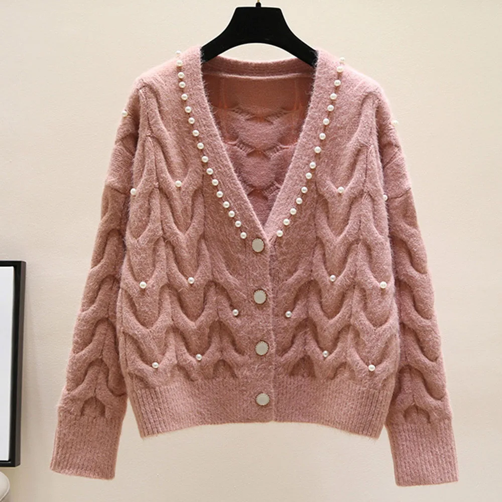 Дизайнерский кардиган с бисером женский свитер зима осень 2020 модный бренд
