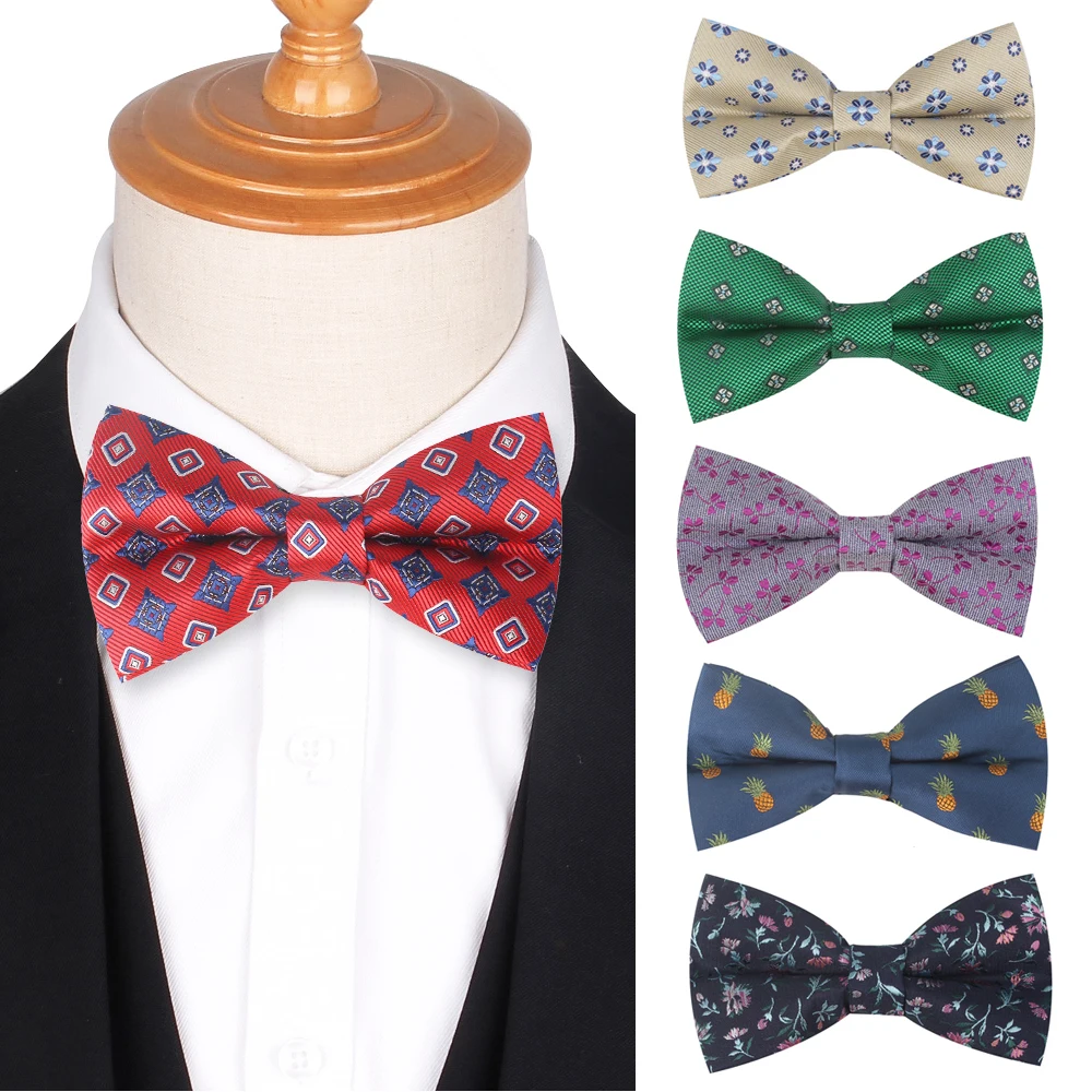 Жаккардовый галстук бабочка для мужчин женщин классический цветочный