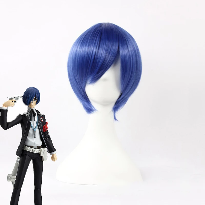 Аниме PERSONA3 Shin Megami Tensei: Persona 3 Юки Макото парик для косплея синий коротких