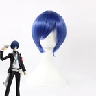 Аниме PERSONA3 Shin Megami Tensei: Persona 3 Юки Макото Юки парик для косплея синий коротких синтетических волос парики + парик Кепки